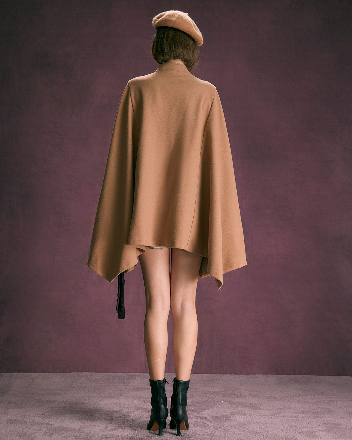 The Khaki Stand Collared Button Up Cape Online Online Cheap Online