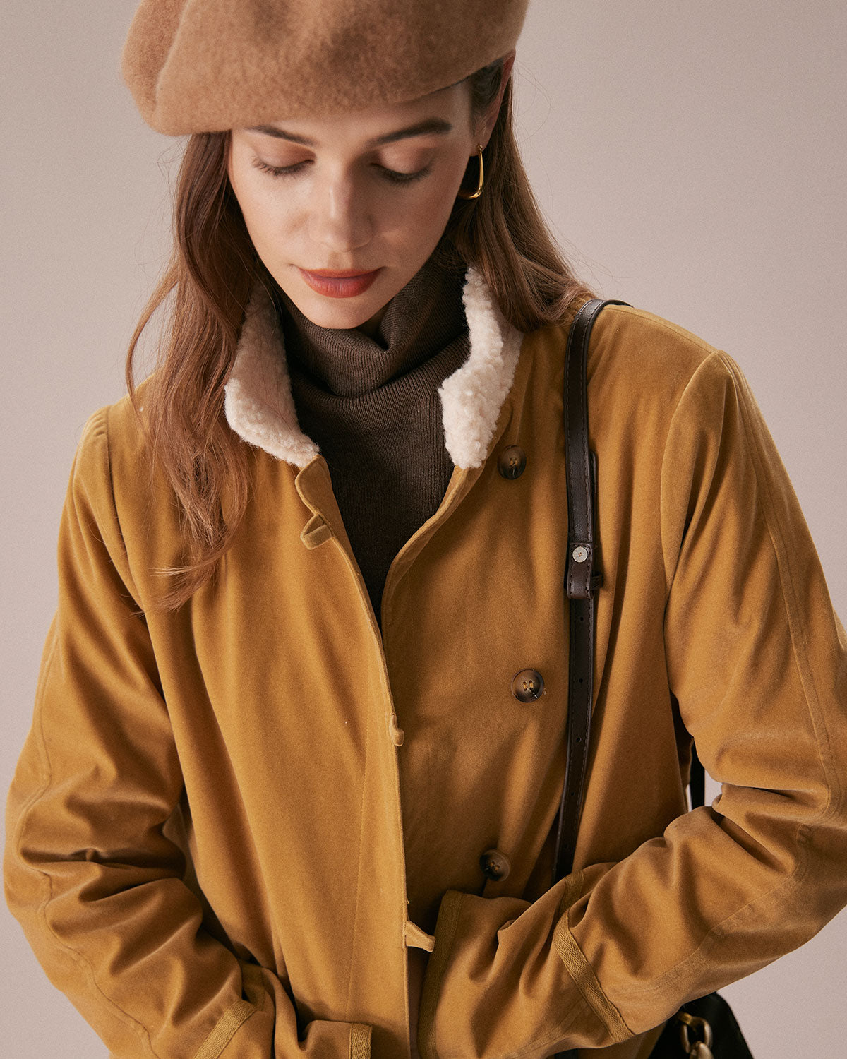 The Yellow Stand Collar Button Teddy Jacket Buy Cheap Choice