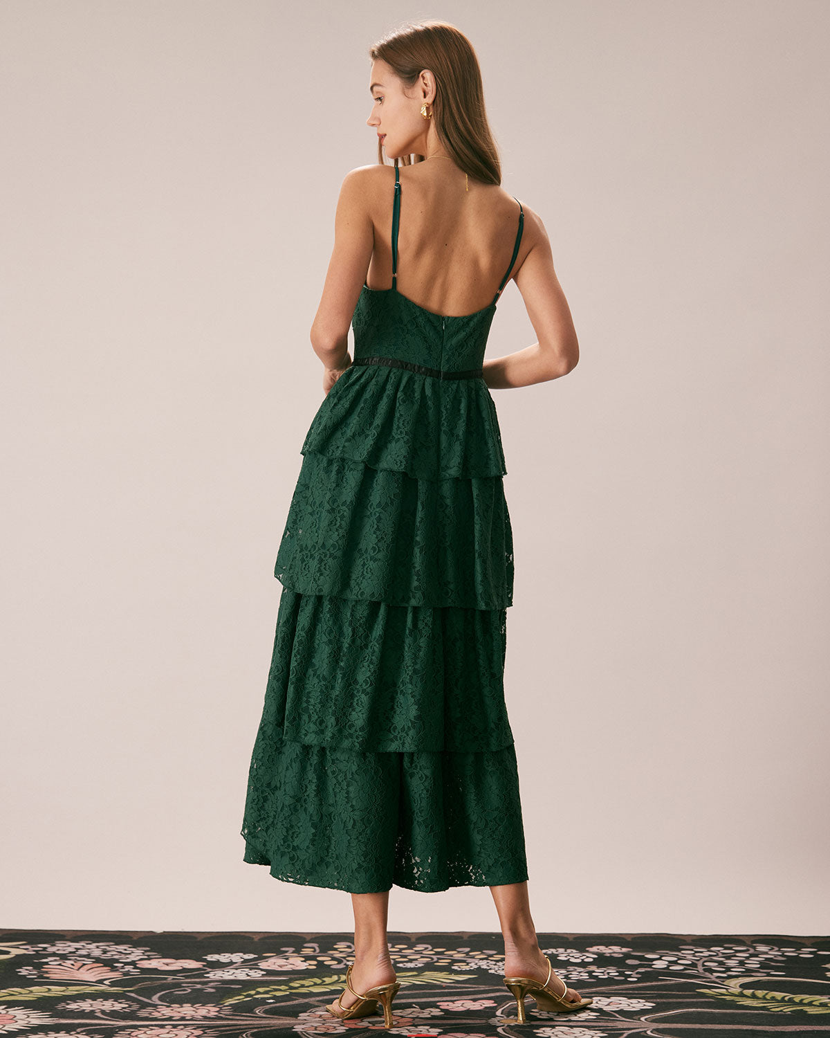 The Green Sweetheart Neck Lace Maxi Dress Free Shipping Very Cheap