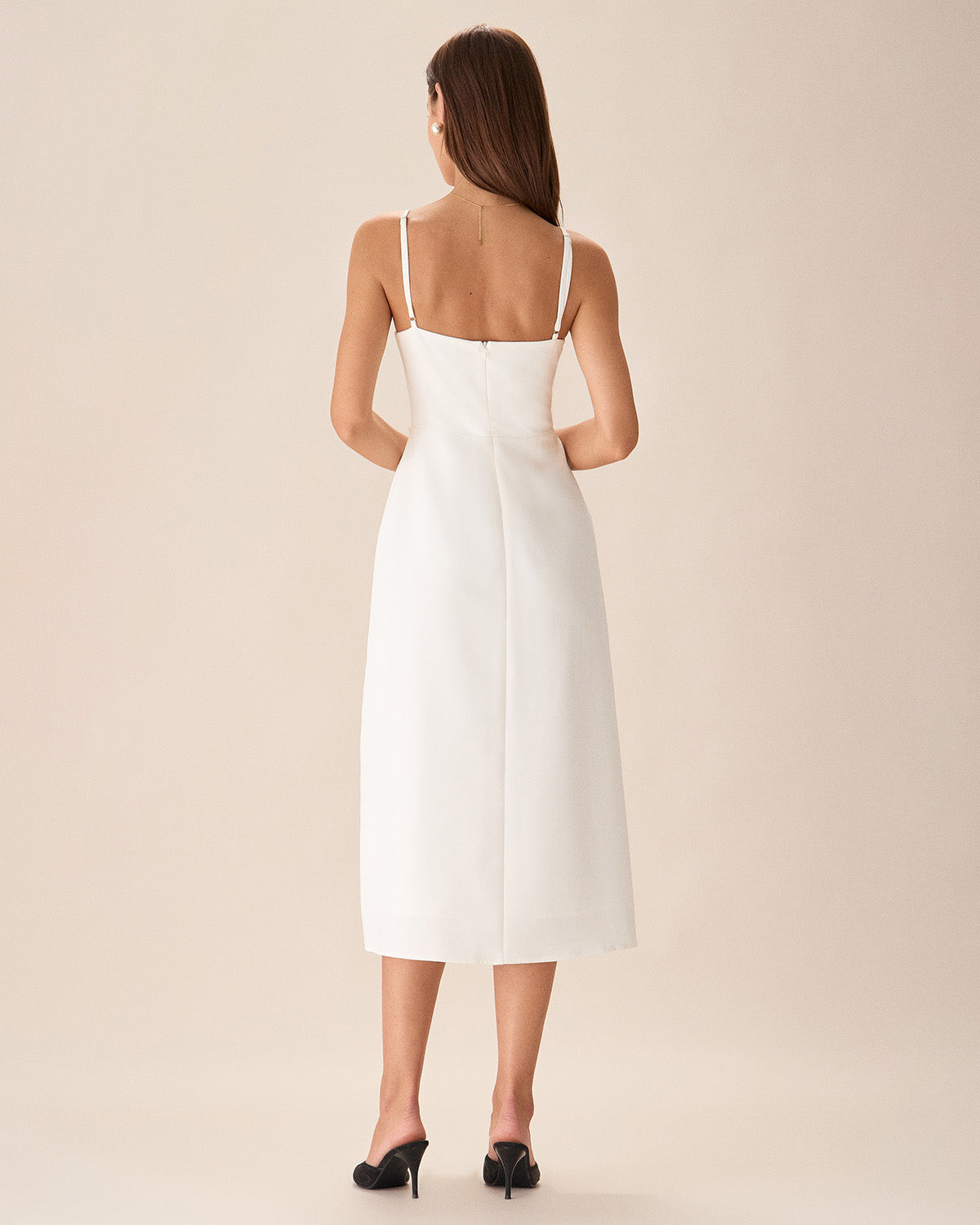 White Bowknot Slip Midi Dress The Cheapest Cheap Online