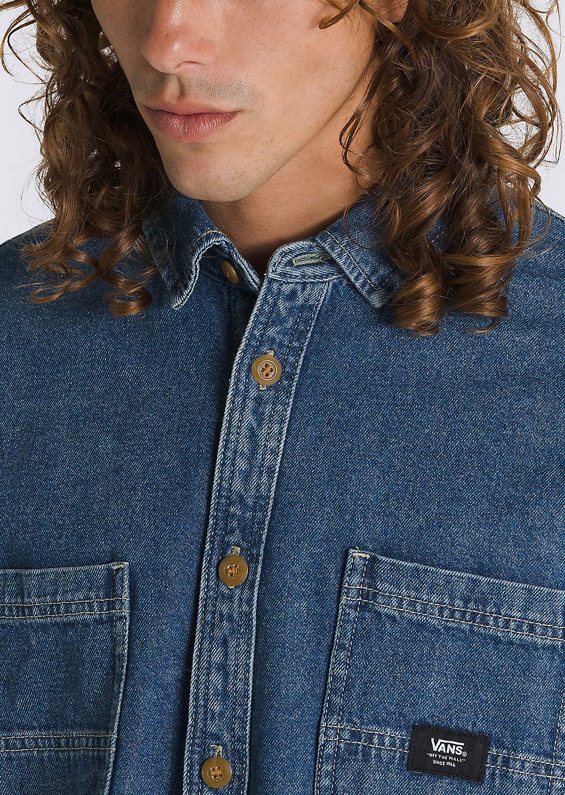 Vans Men's Stevens Denim Woven Button Up Shirts