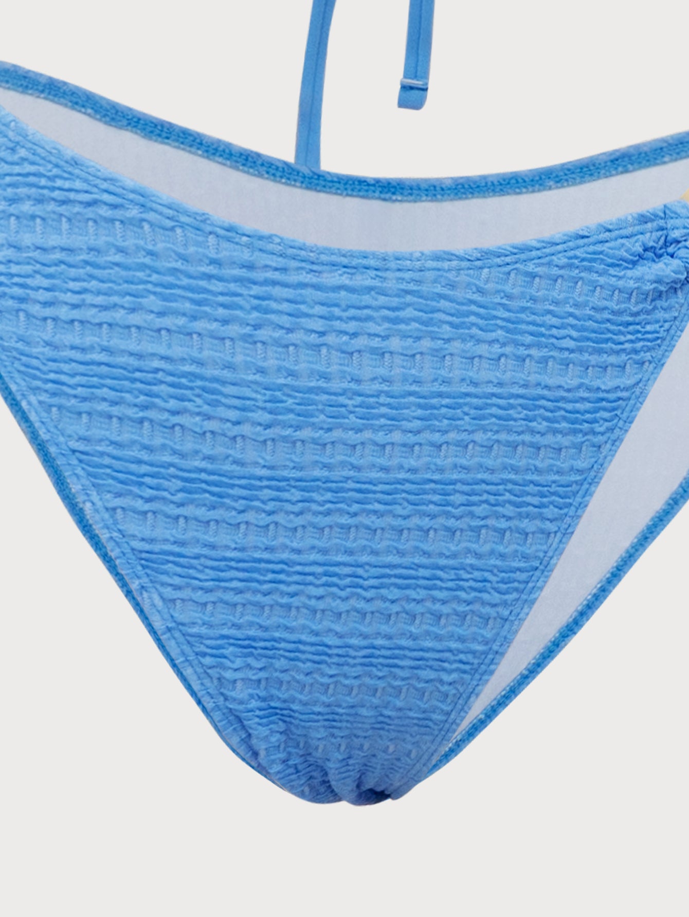 Blue Textured Double Strap Bikini Set Very Cheap Cheap Online