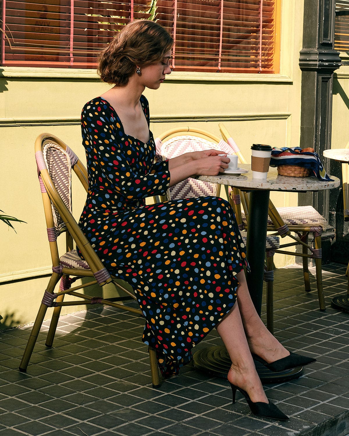 The Sweetheart Neck Polka Dot Maxi Dress Discount For Cheap