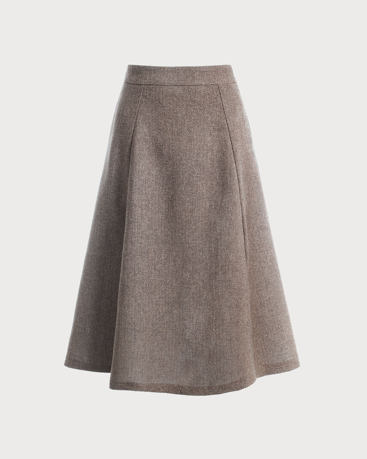 Coffee High Waisted Tweed Skirt Sast