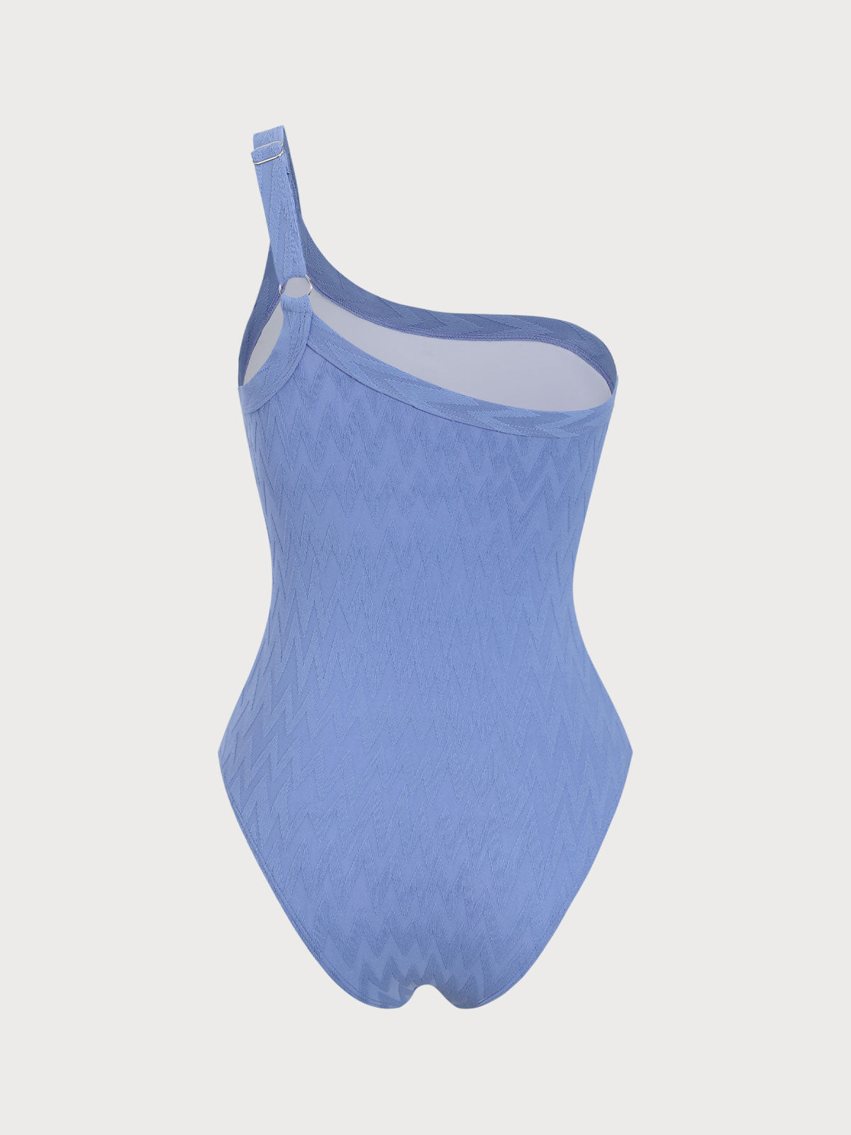 Blue Textured One-Shoulder One-Piece Swimsuit Online For Sale