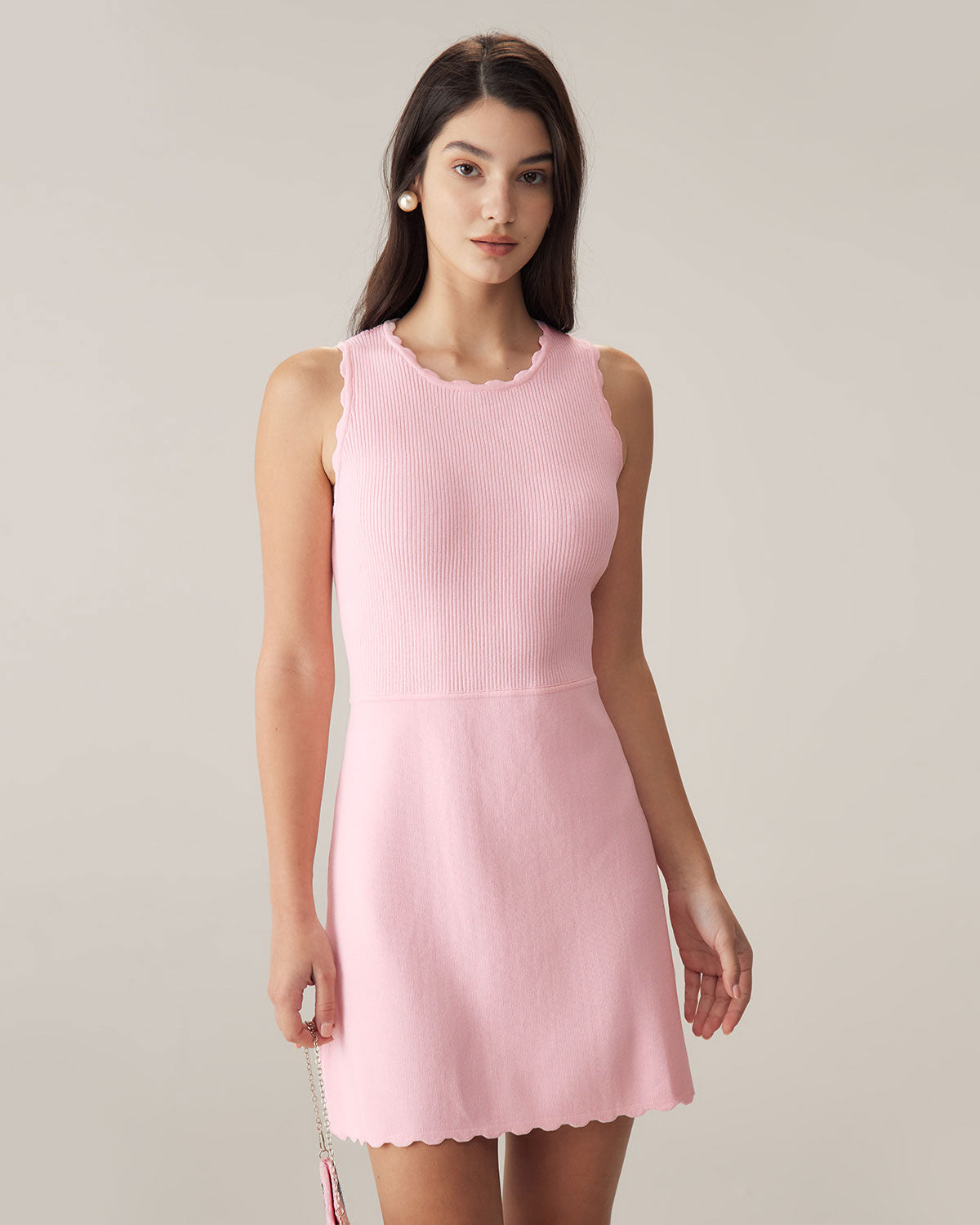 Pink Sweater Sleeveless Mini Dress From China Sale Online