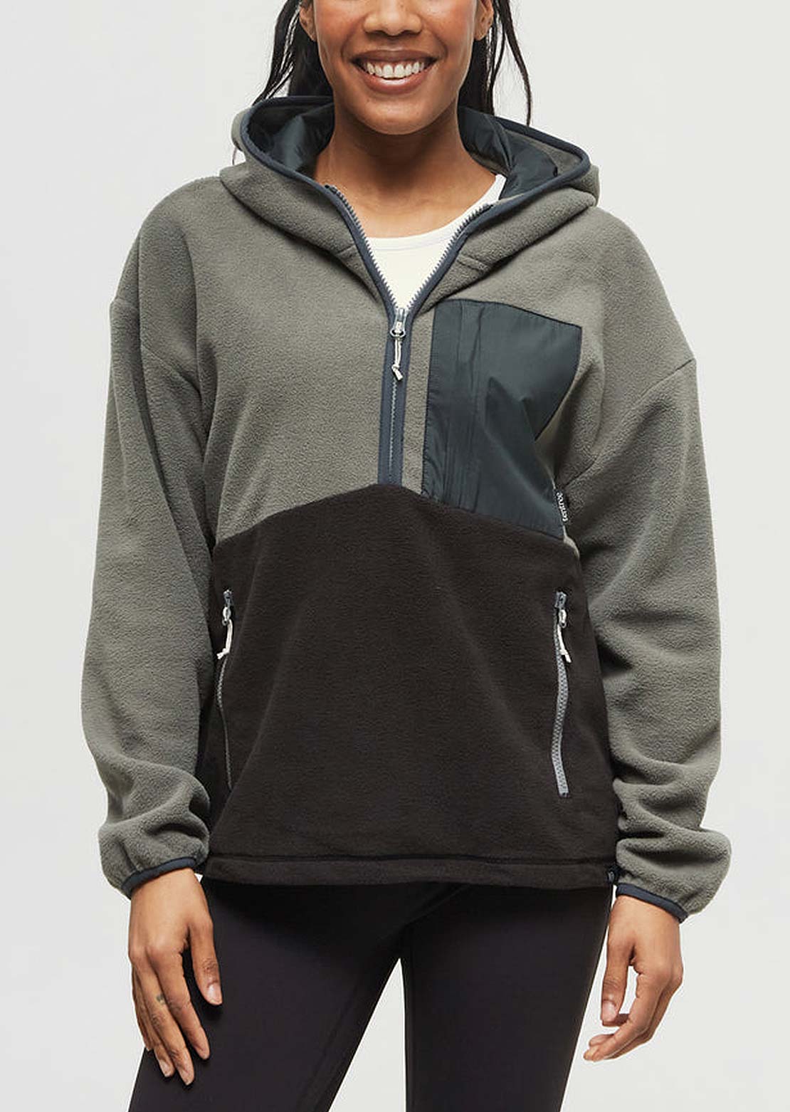 Tentree Women's Recycled MicroFleece Contrast 1/4 Zip Long Sleeve