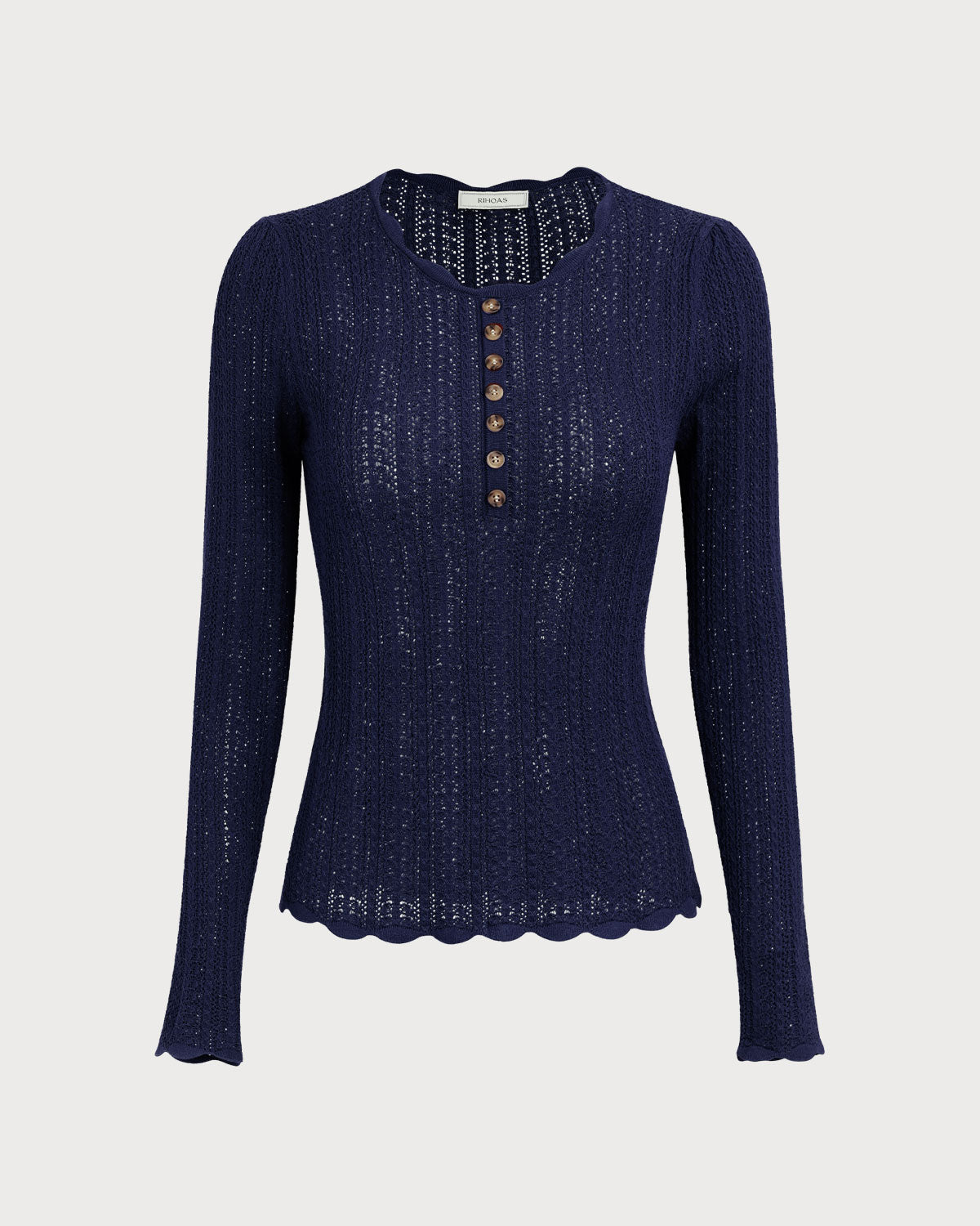 Navy Round Neck Slim Sweater 2025 Unisex For Sale