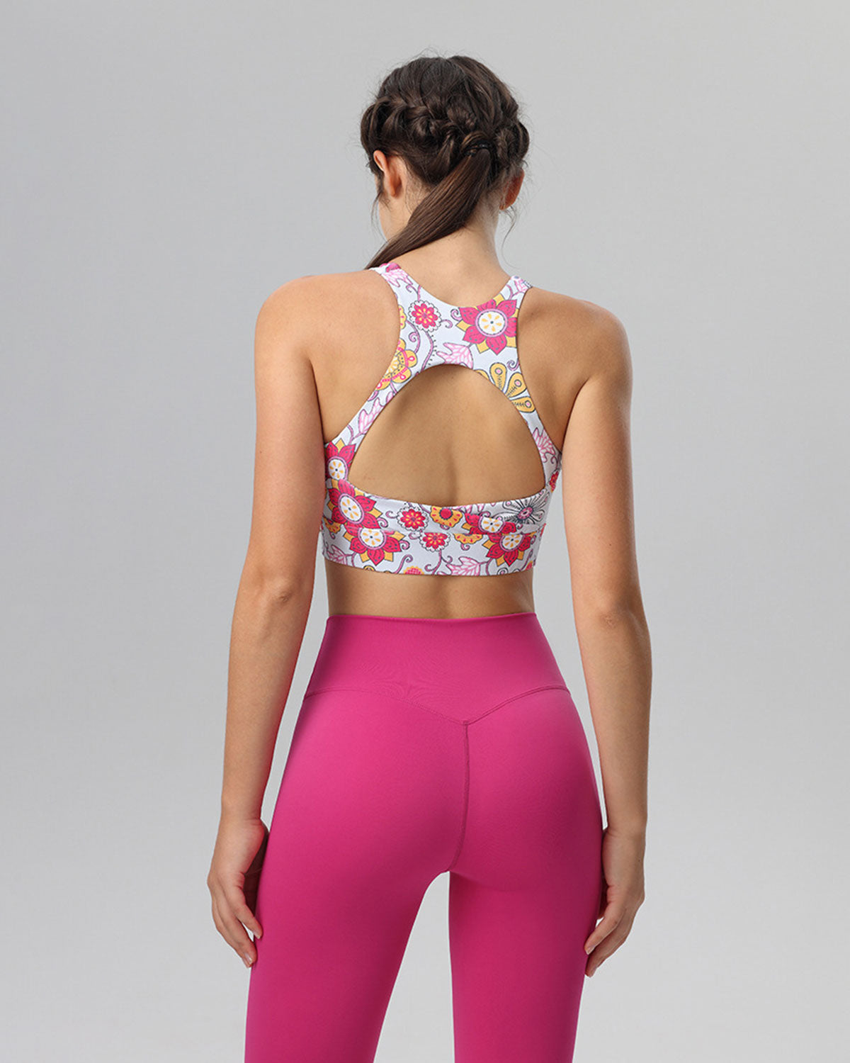 Pink Floral Cutout Tank Top - Medium Support Buy Cheap Cheapest Pice