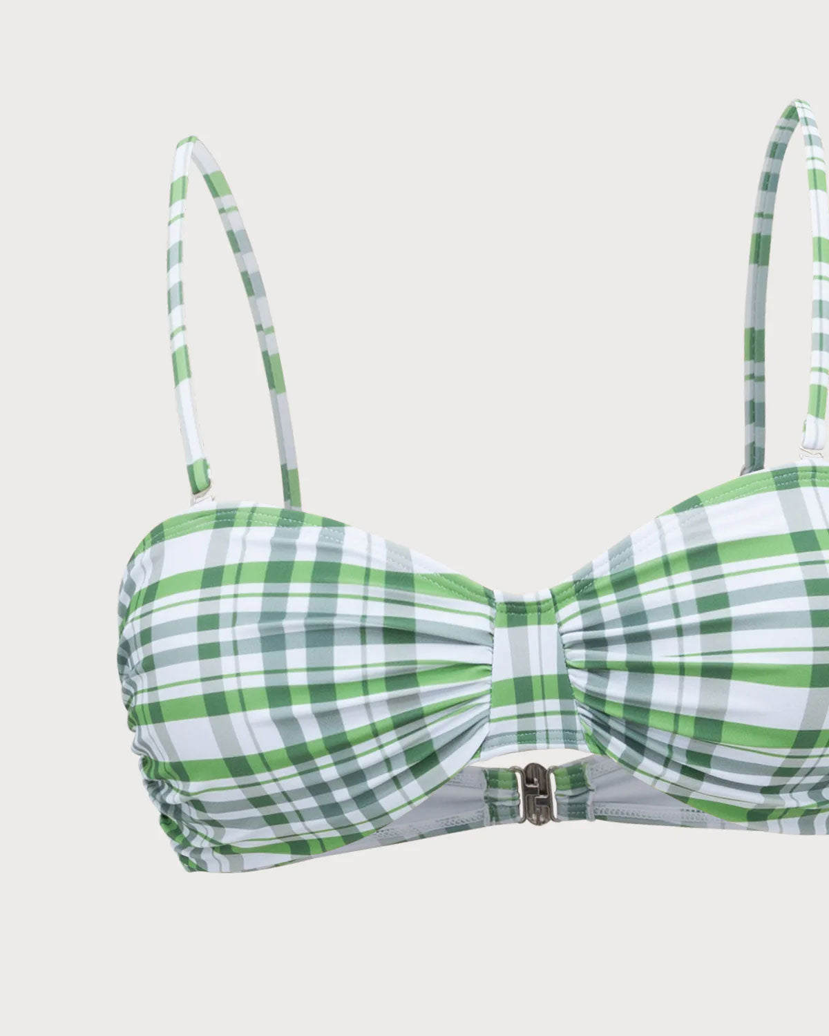 Green Plaid Pleated Bikini Set Official Cheap Online