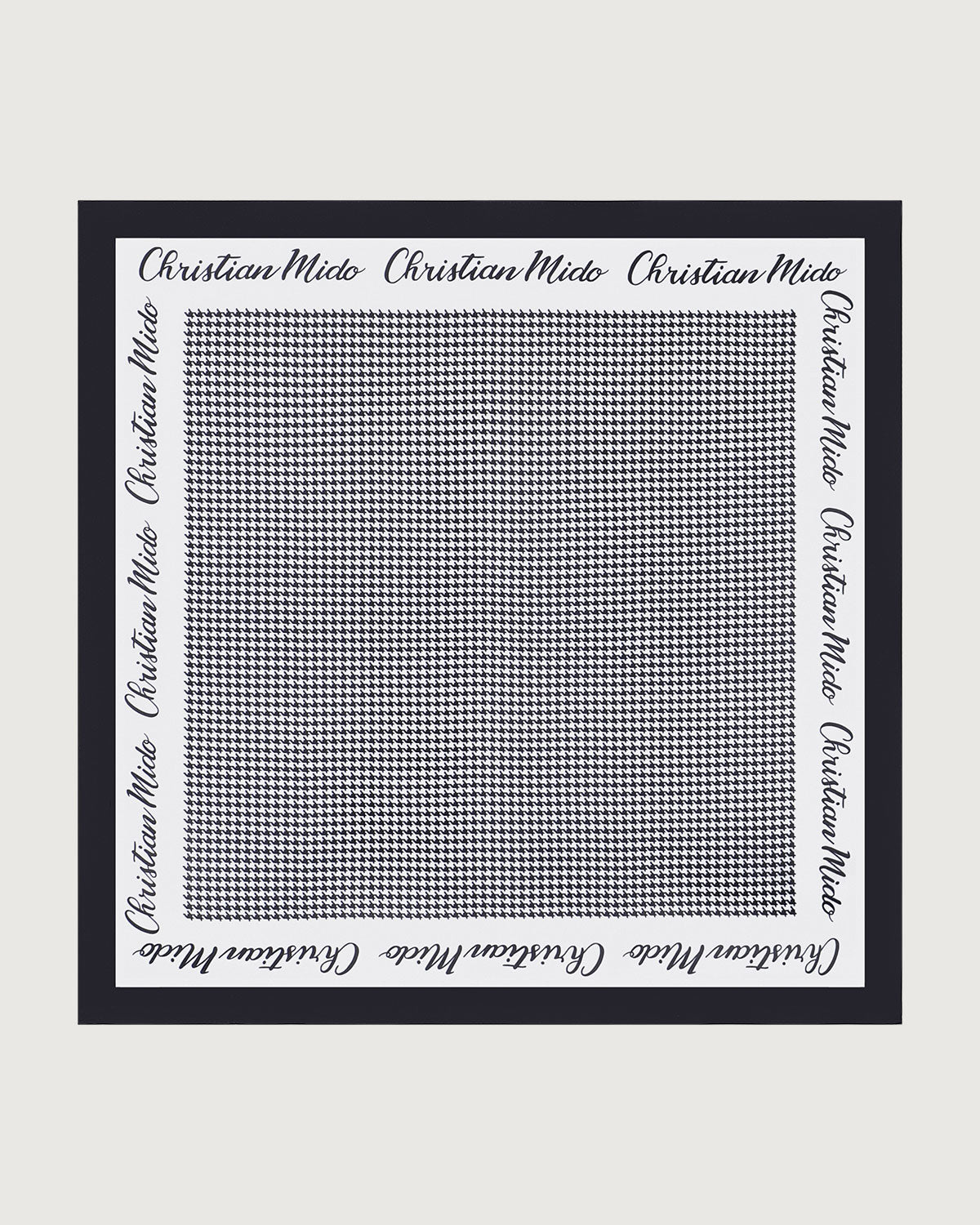 The Black Houndstooth Pattern Square Scarf Visit New