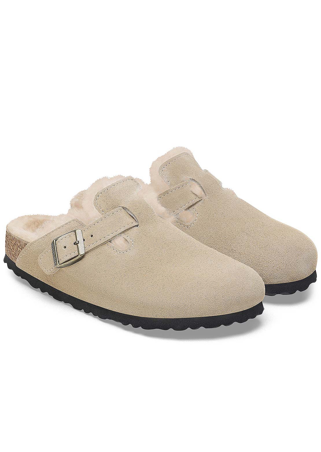 Birkenstock Women's Boston Suede/Shearling Narrow Sandals