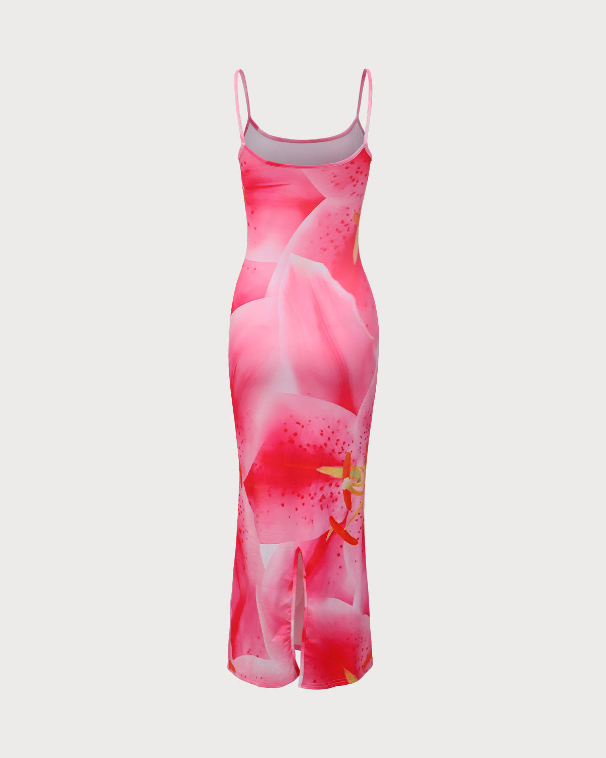 Pink Floral U Neck Bodycon Maxi Dress Cost Cheap Online