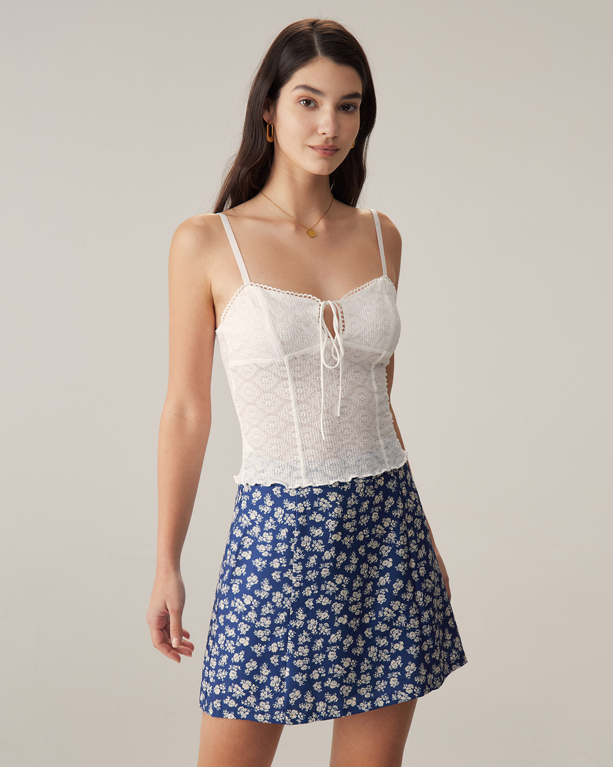 White Jacquard Lace Camis Cheap Low Pice