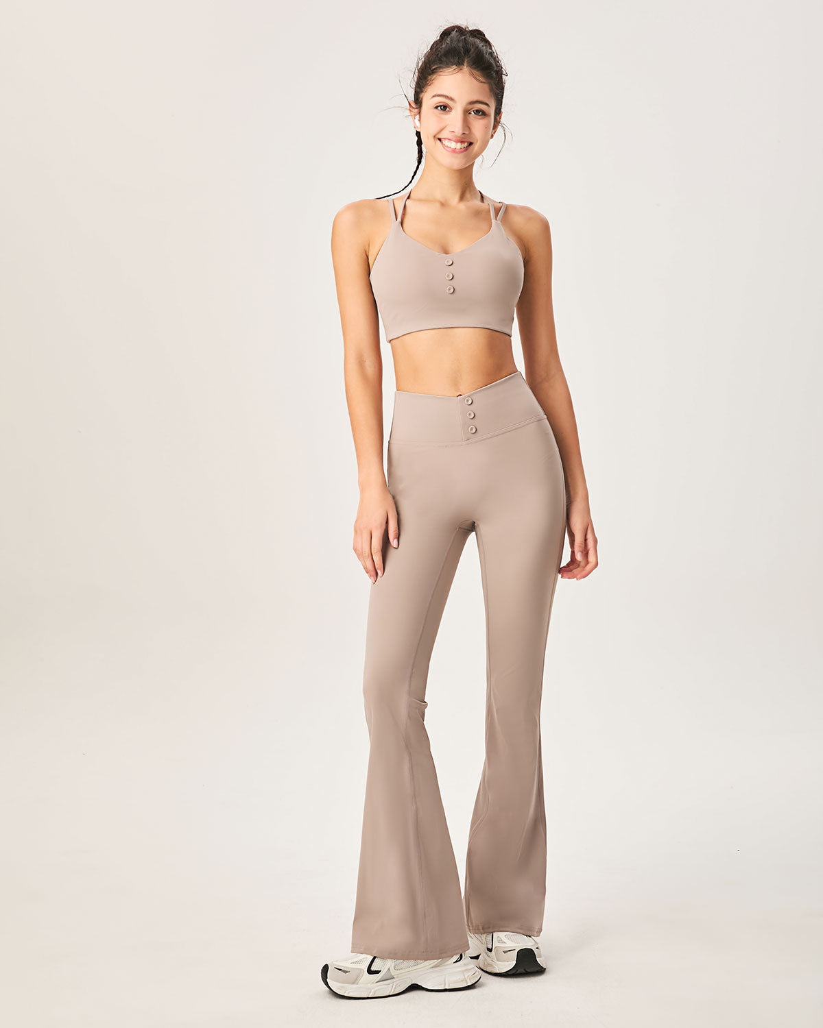 Khaki High Waisted Sleek Leggings Visit New Online