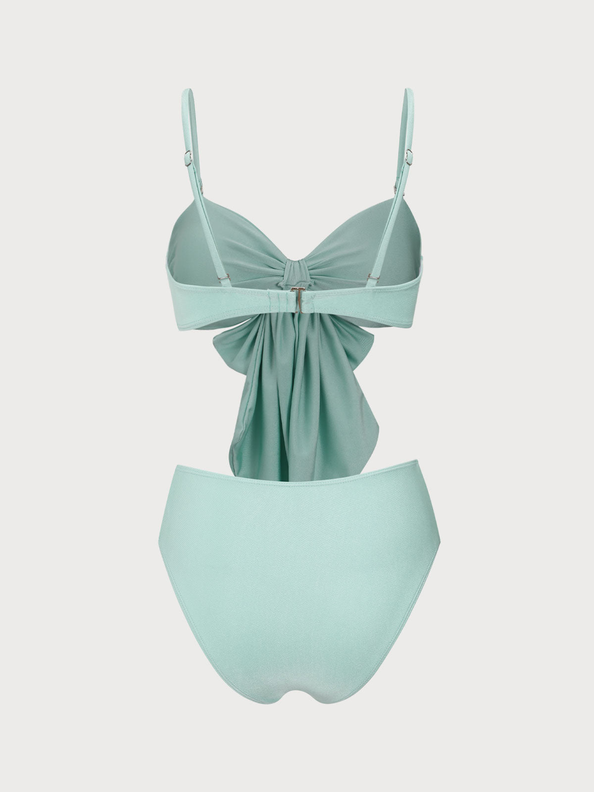 Cyan Ruched Bowknot Bikini Set Free Shipping Low Cost