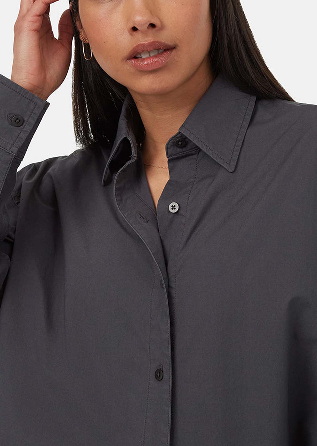 Tentree Women's EcoStretch Cotton Oversized Button Up Shirt