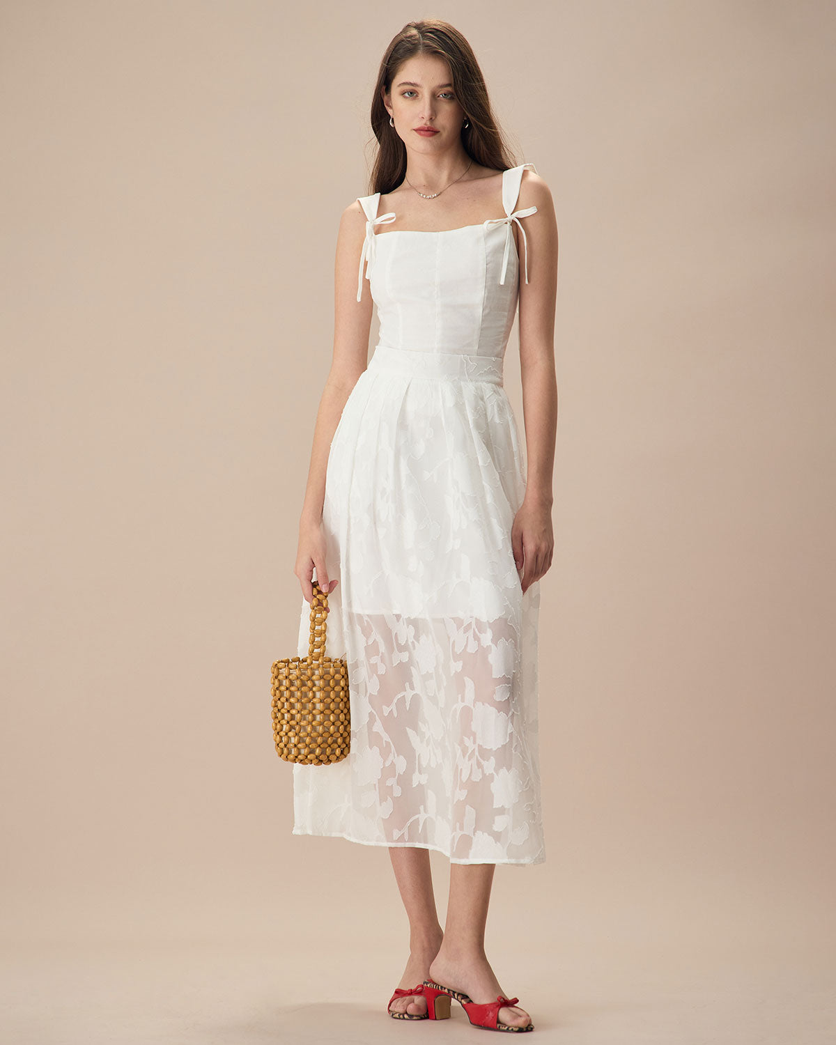 The White Jacquard Midi Skirt Low Cost Online