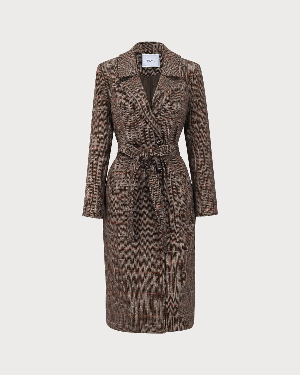 The Coffee Lapel Belted Double Breasted Coat Eastbay Cheap Online