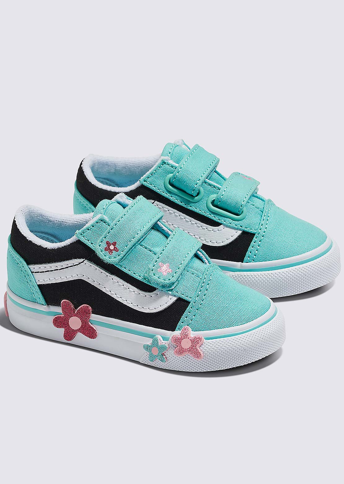 Vans Toddler Old Skool V Flower Shoes Tumblr Cheap Pice