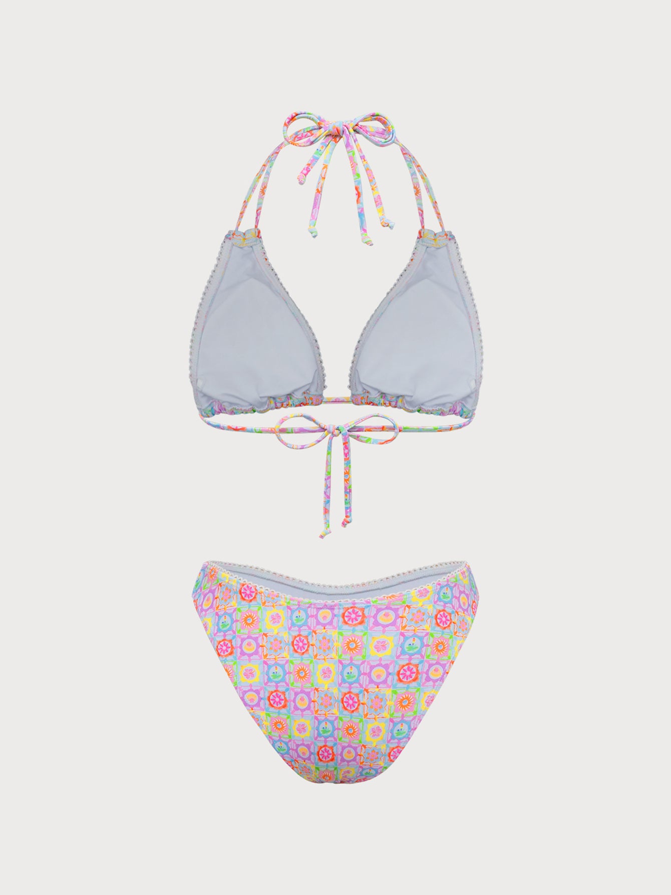 Multi-Color Floral Halter Bikini Set Latest Collections For Sale