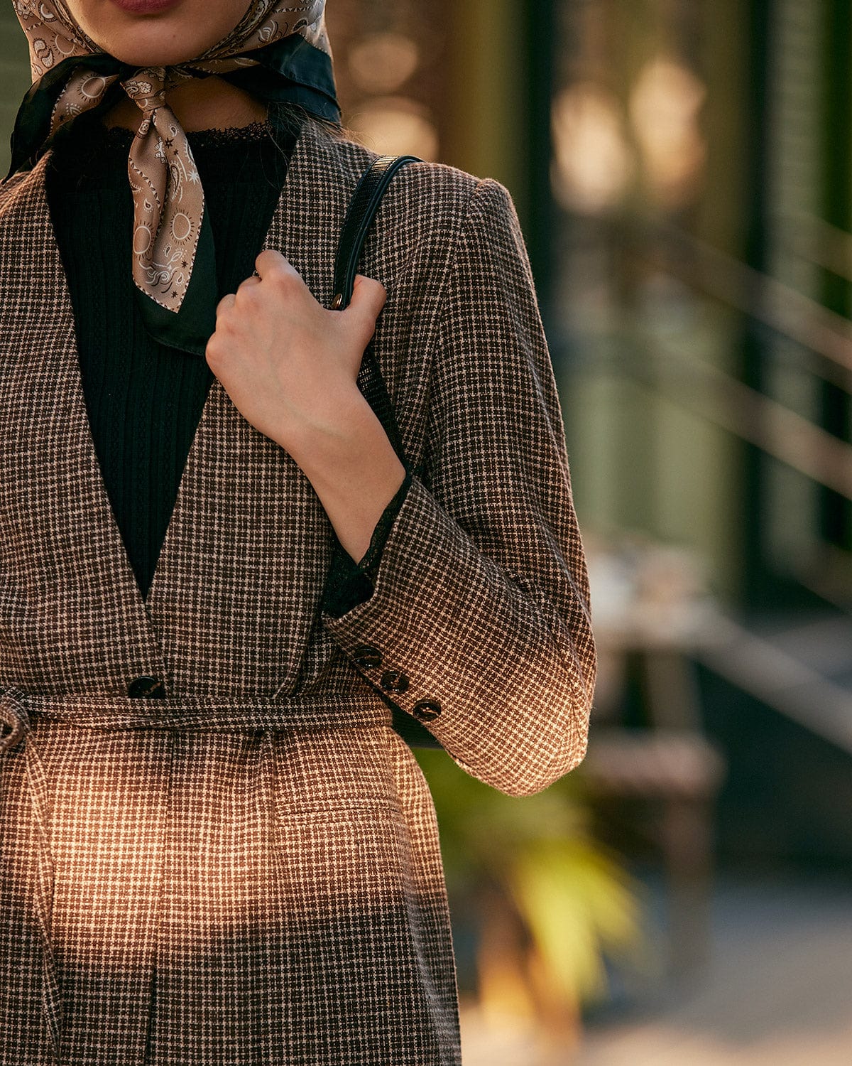 The V Neck Plaid Single Button Blazer For Nice Cheap Price