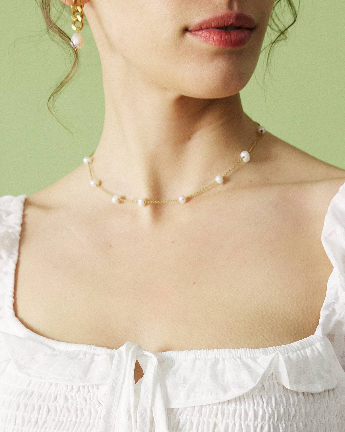 The Pearl Cable Chain Necklace Cheap Best