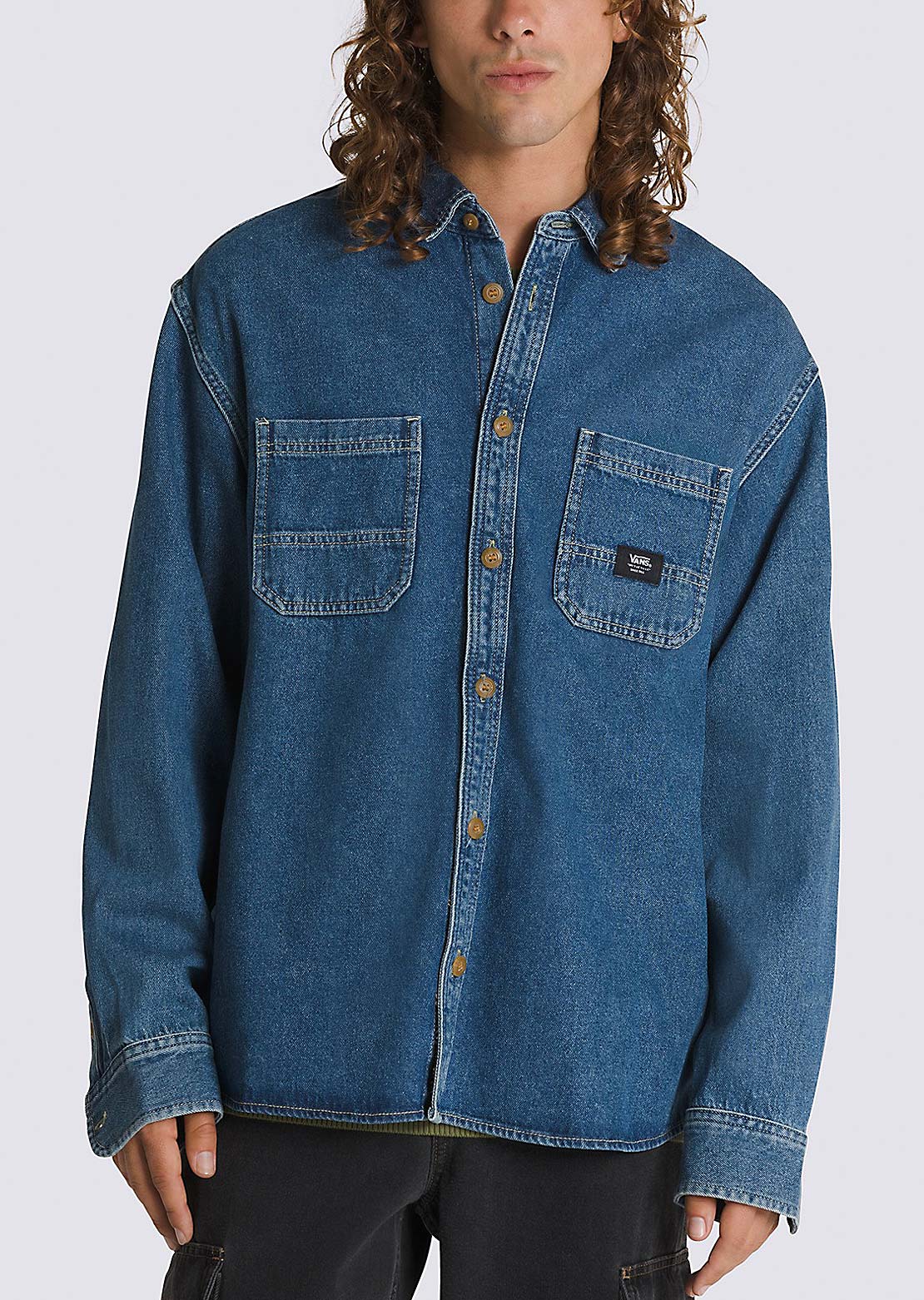 Vans Men's Stevens Denim Woven Button Up Shirts