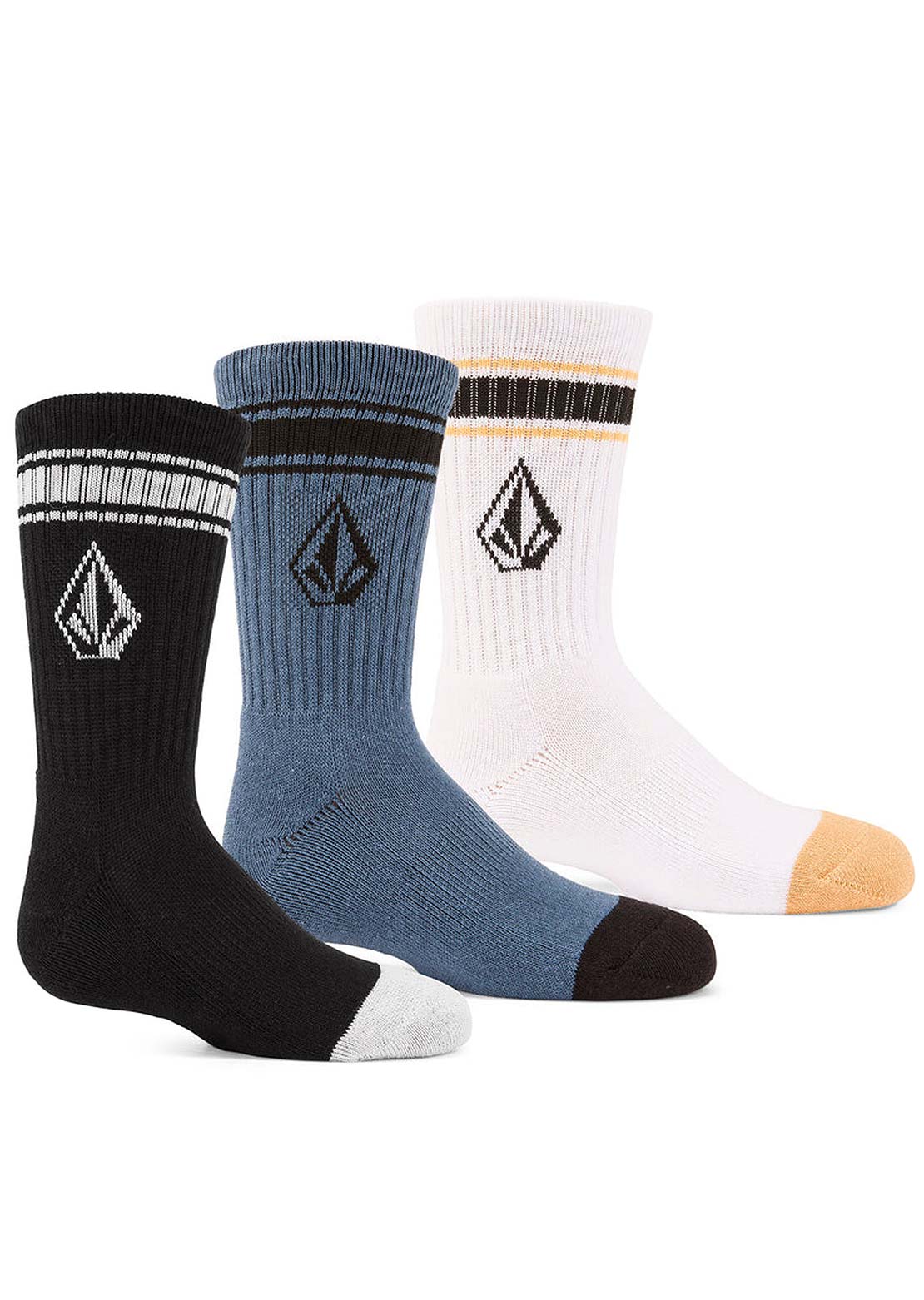 Volcom Junior Full Stone Sock Multi Pack Low Pice Fee Shipping