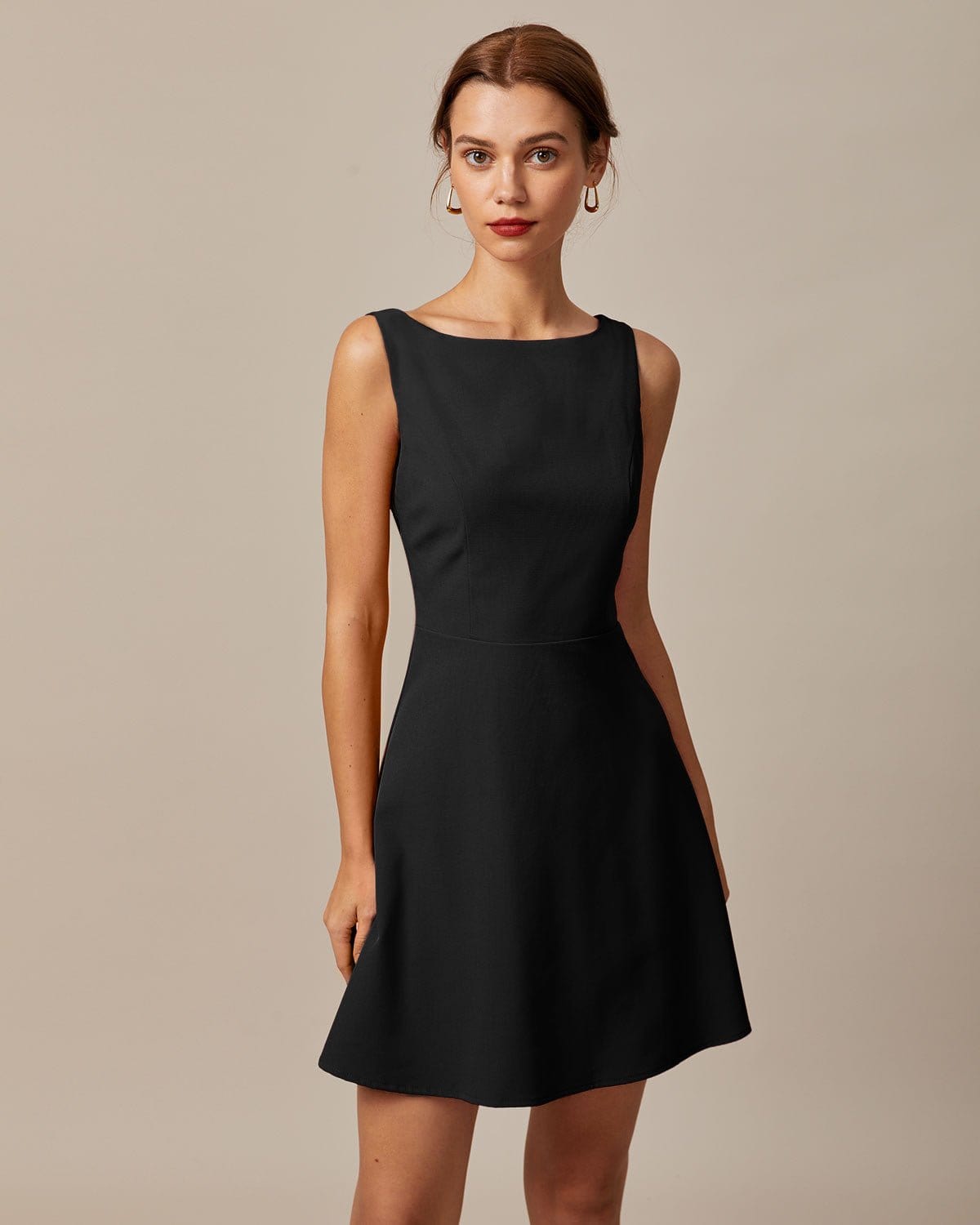 The Black Boat Neck High Waisted Mini Dress Release Dates Authentic