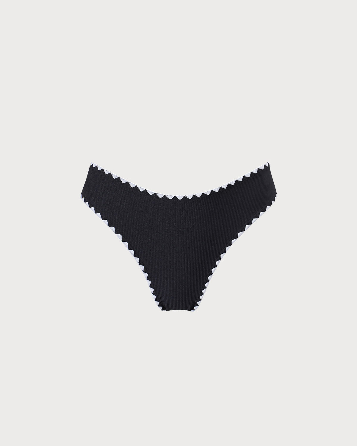 The Black Contrast Ribbed Bikini Bottom Discount 2025