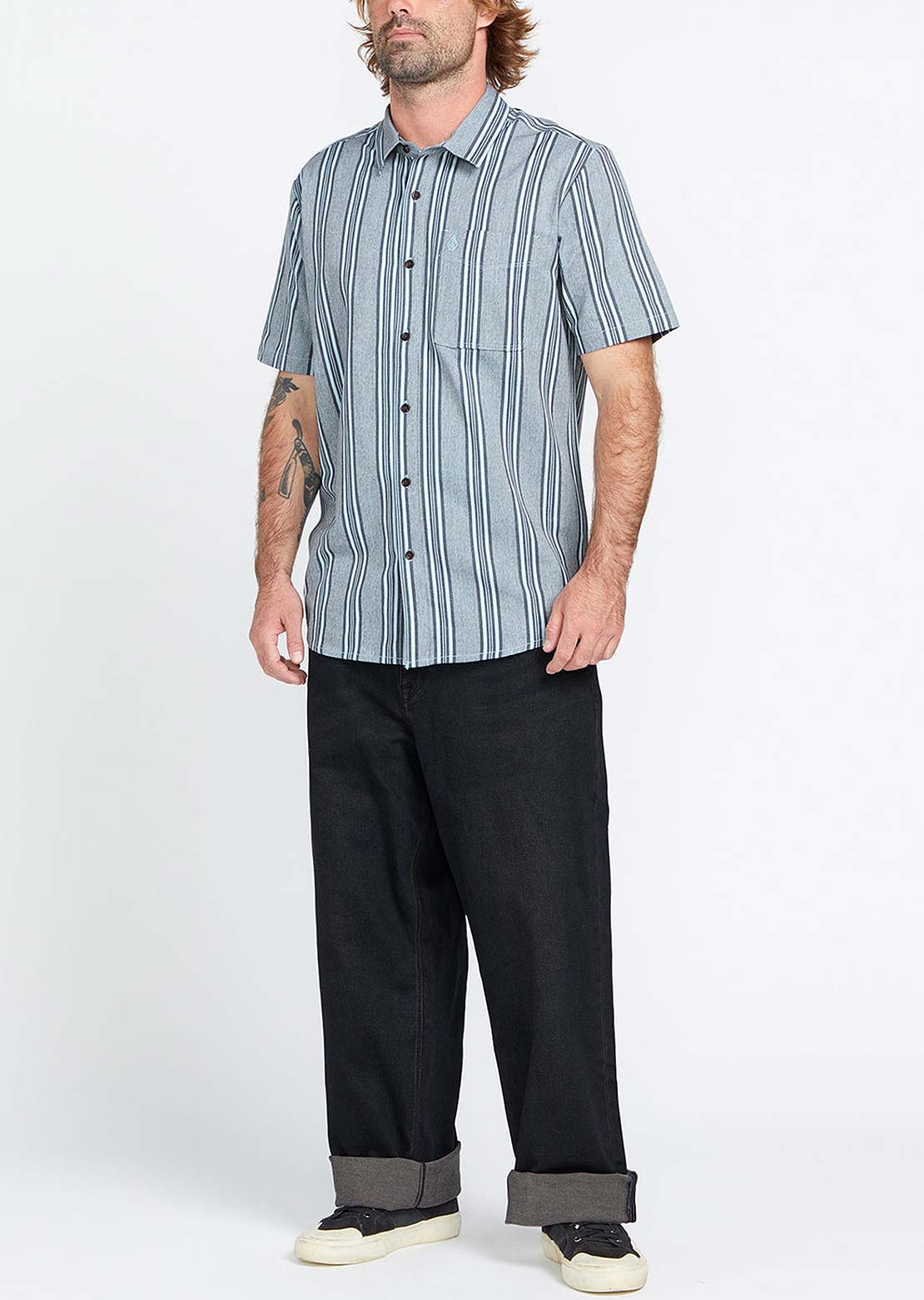 Volcom Men's Newbar Stripe Button Up Shirt