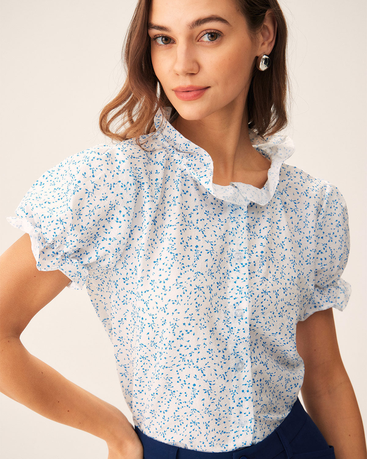 Blue Floral Puffed Sleeve Blouse Ost Release Dates