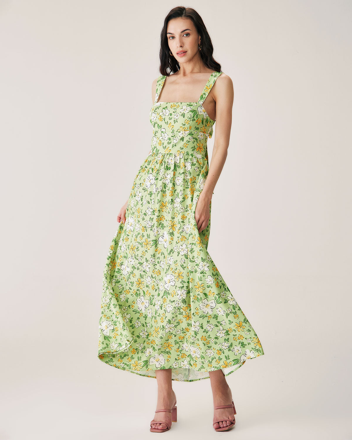 Green Floral Backless Maxi Dress Pay With Paypal