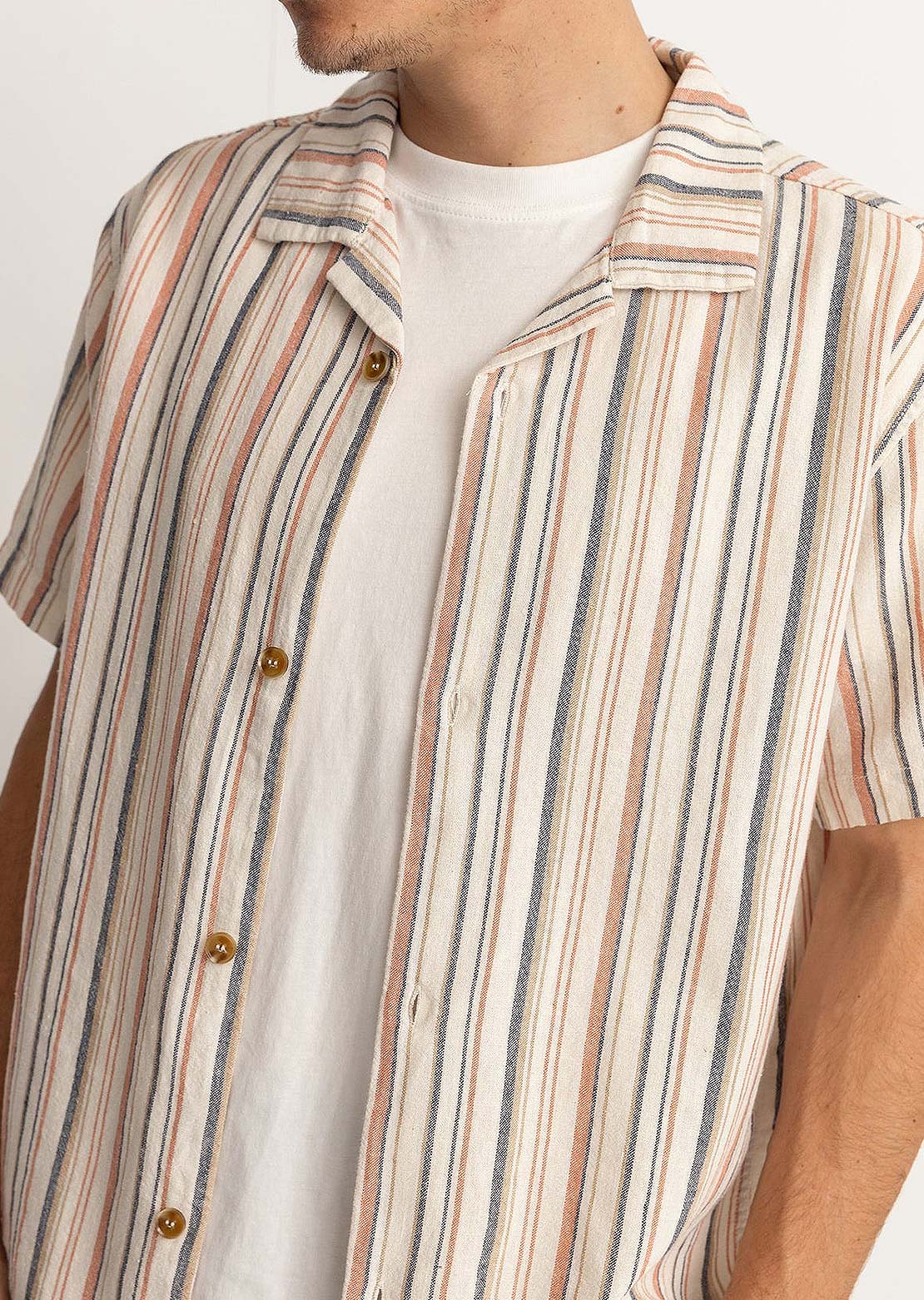 Rhythm Men's Vacation Stripe Button Up Shirt