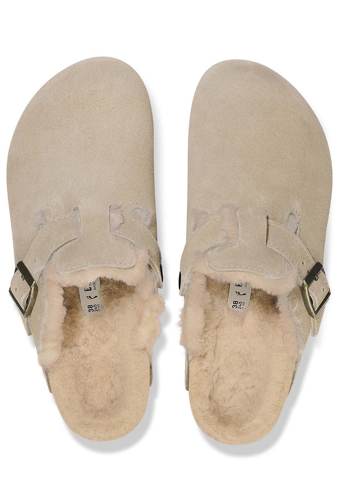 Birkenstock Women's Boston Suede/Shearling Narrow Sandals