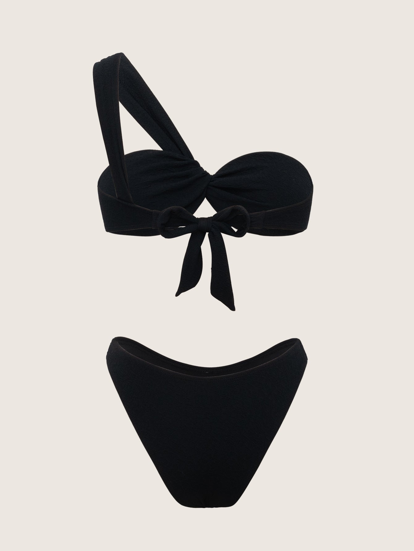 Black Ruched Tie Front Bikini Set How Much Sale Online