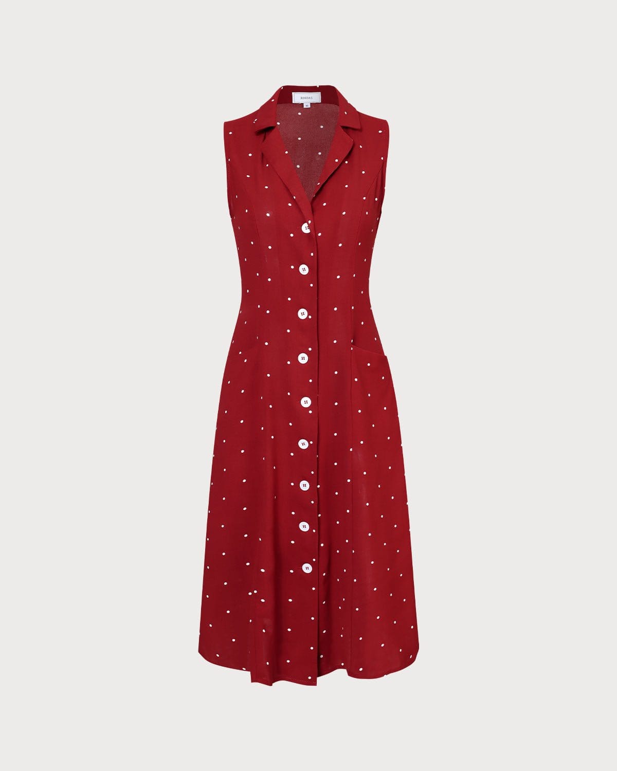 The Red V Neck Polka Dot Tie Back Midi Dress Clearance Sast