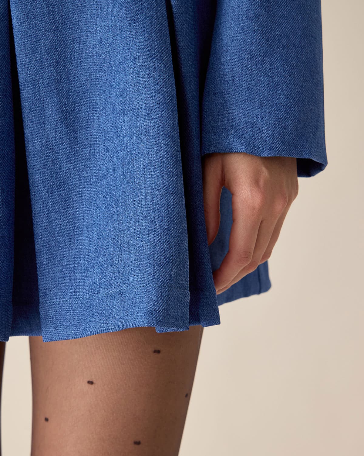 Blue High-waisted Pleated Mini Skirt Discount Outlet Locations