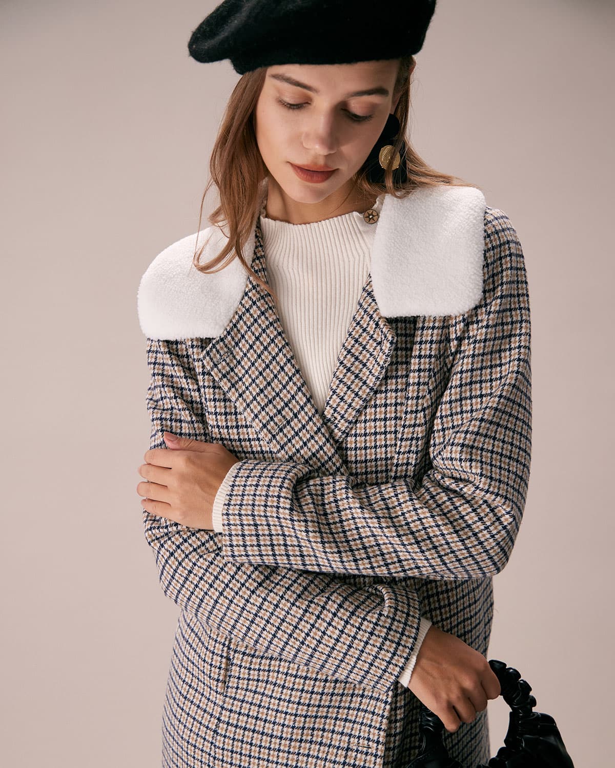 The Khaki Lapel Single Breasted Plaid Blazer Amazing Pice