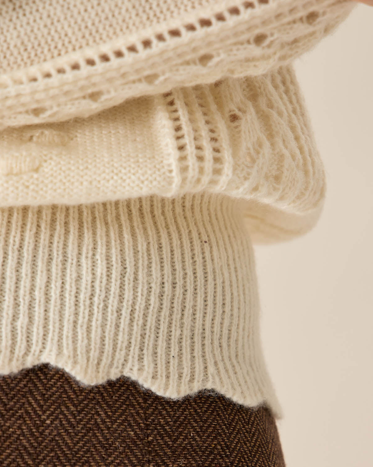 Beige Lantern Sleeve Sweater Free Shipping Online