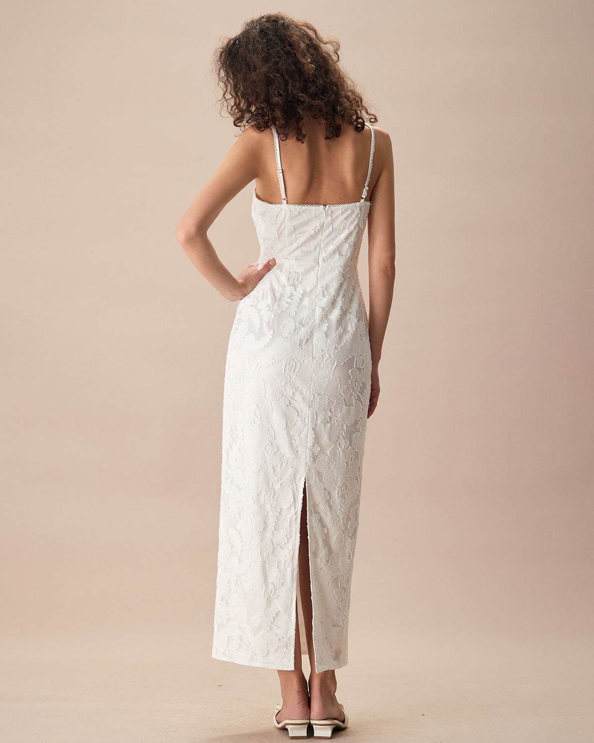 The White Square Neck Jacquard Slip Maxi Dress Buy Cheap Eastbay