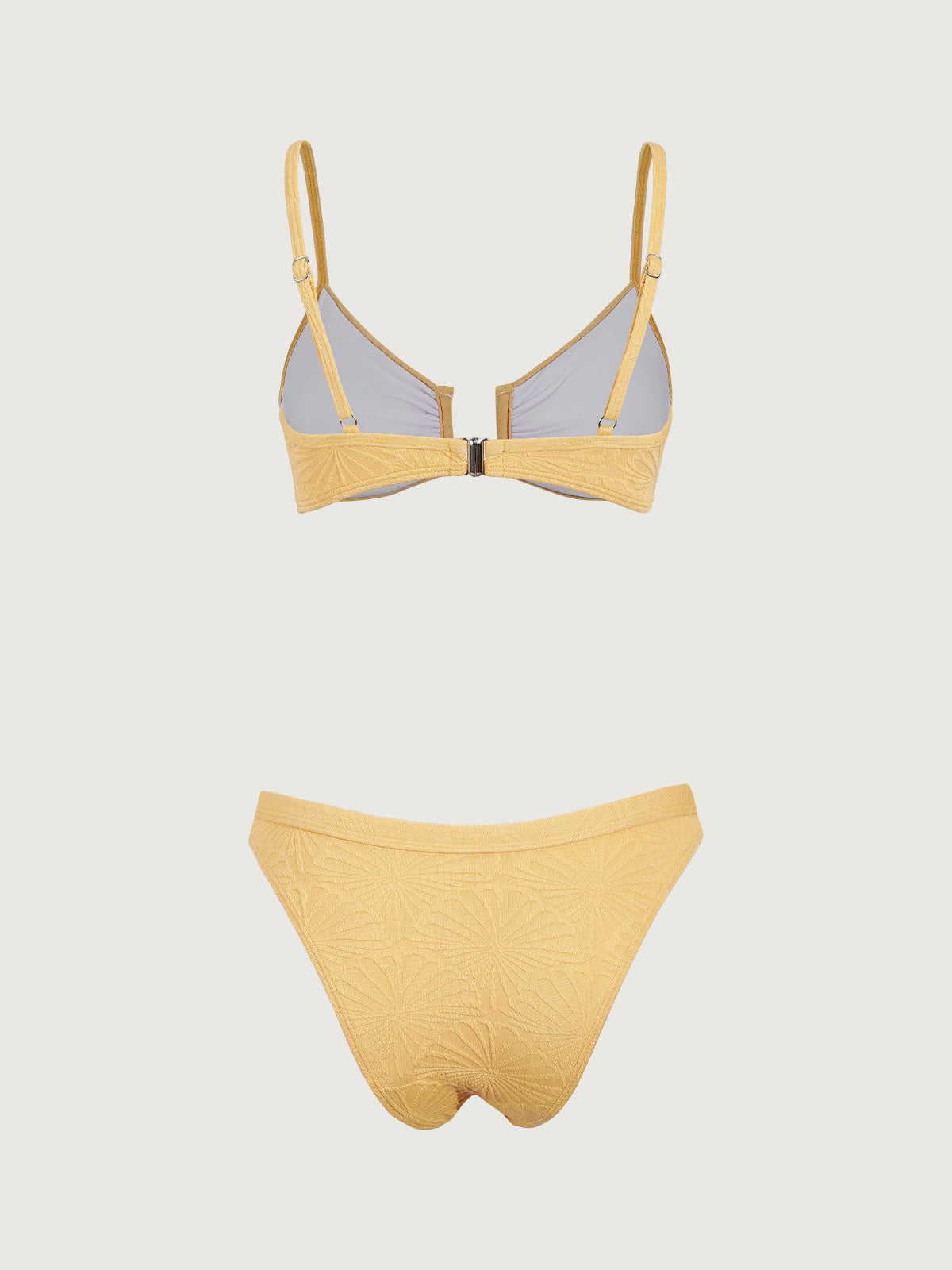 Yellow Geometric Jacquard Bikini Set 2025 Cheap Online