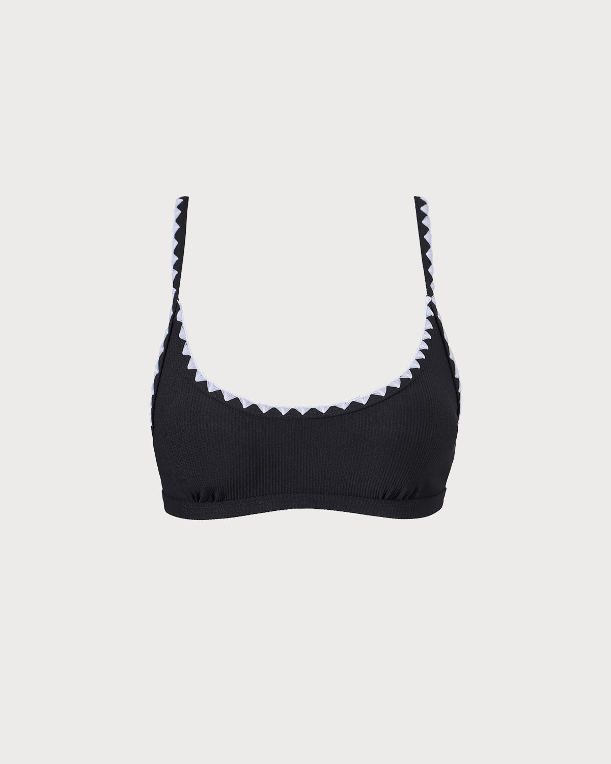 The Black Contrast Ribbed Bikini Top Outlet Find Great