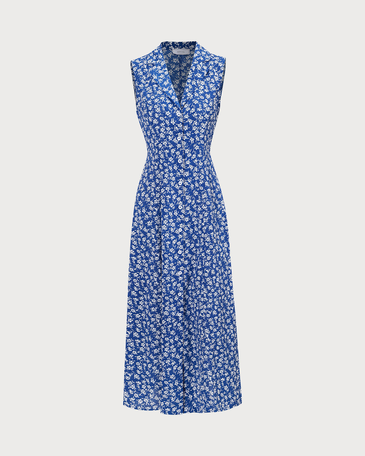 The Blue Collared Button-up Floral Maxi Dress Sale Clearance