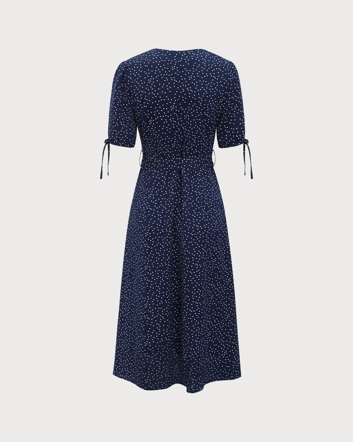 Navy Polka Dot Belted Midi Dress Countdown Package Cheap Pice