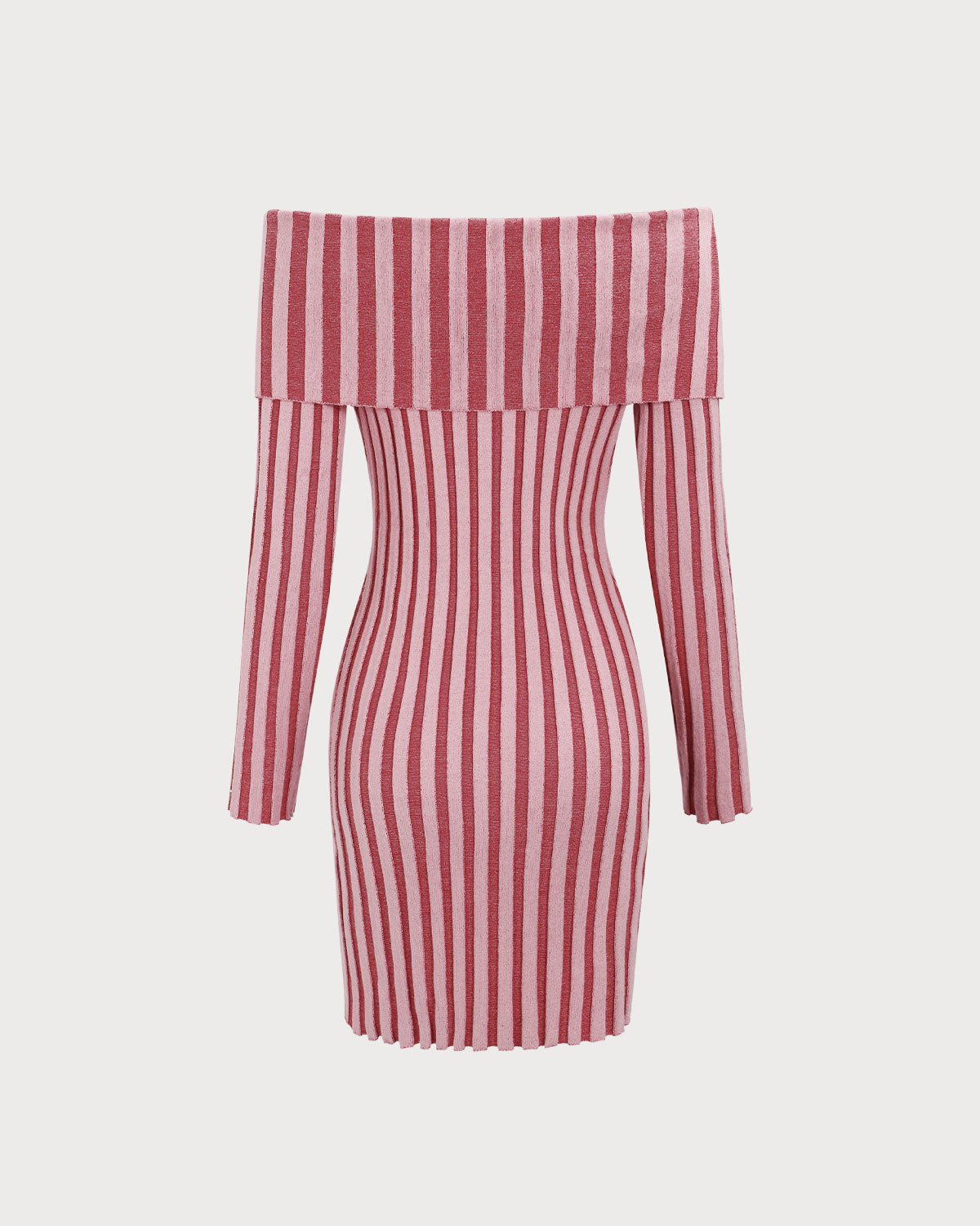 Pink Striped Off The Shoulder Bodycon Sweater Dress Sast Sale Online