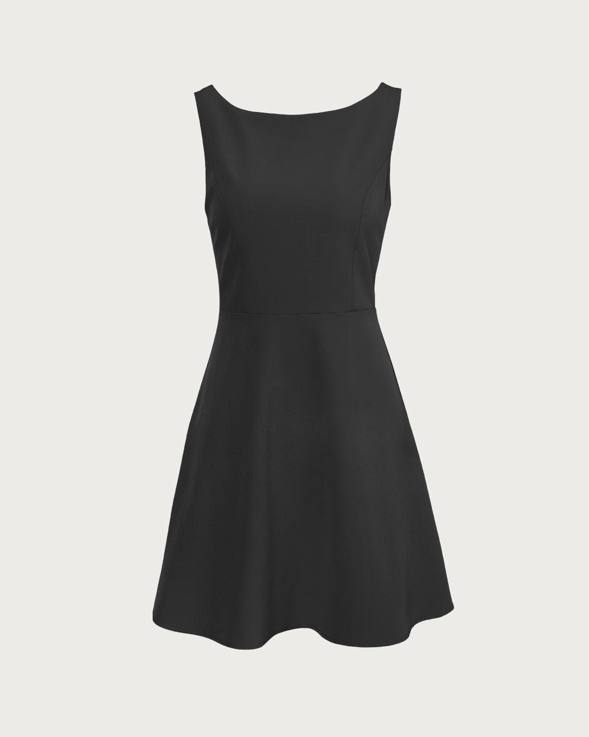 The Black Boat Neck High Waisted Mini Dress Release Dates Authentic