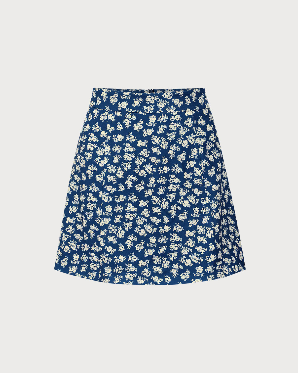 Navy Floral A-Line Mini Skirt Pay With Visa