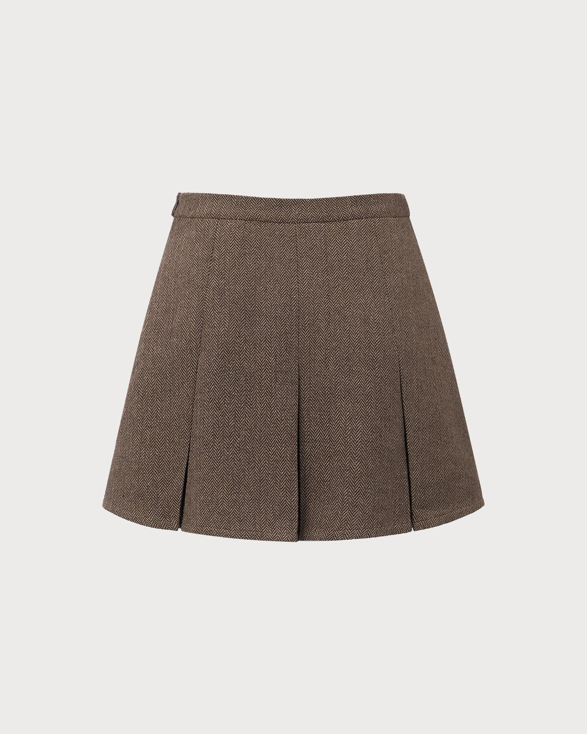 Brown Striped Pleated Mini Skirt Outlet Locations Sale Online